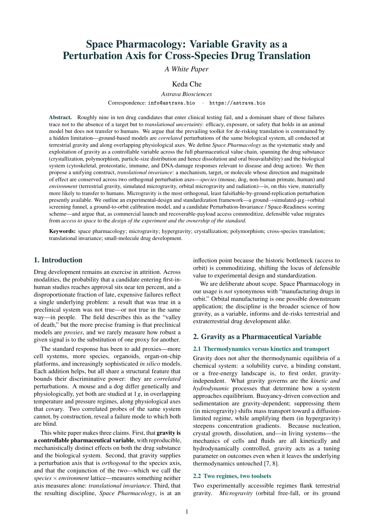 Space Pharmacology whitepaper cover